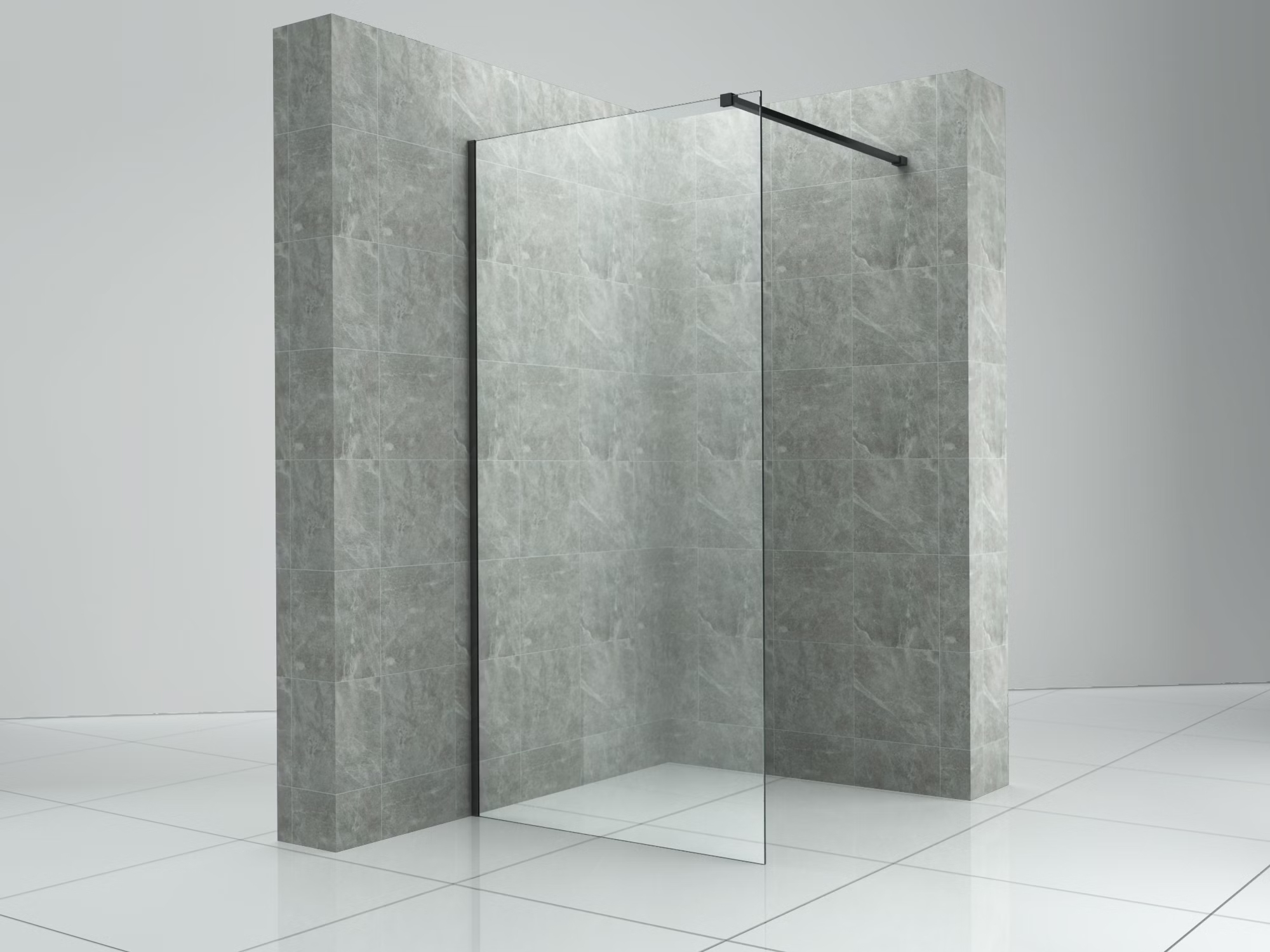 Walk In Glasdusche (schwarz)