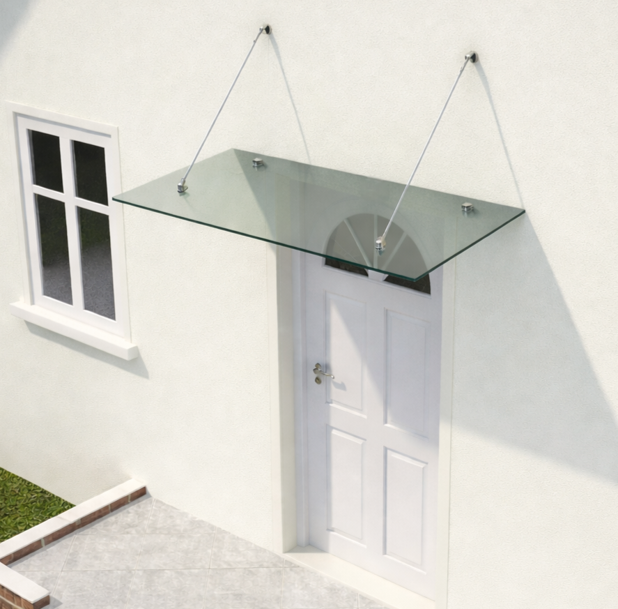 Glasvordach-Vitra-2-Zugstreben-Grauglas